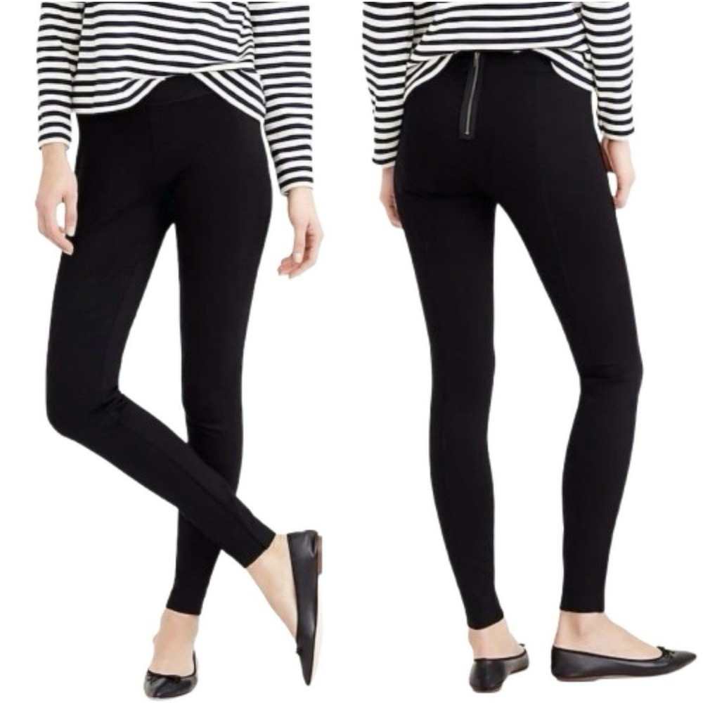 J.Crew Pixie Pants Black size 10 High Rise Skinny Ponte Knit Trouser Office Chic